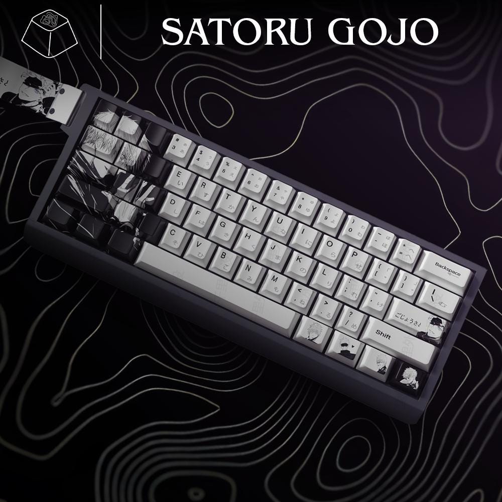 JJK Satoru Gojo - PBT Keycaps Anime Theme Dye-sub Cherry Profile for MX ...