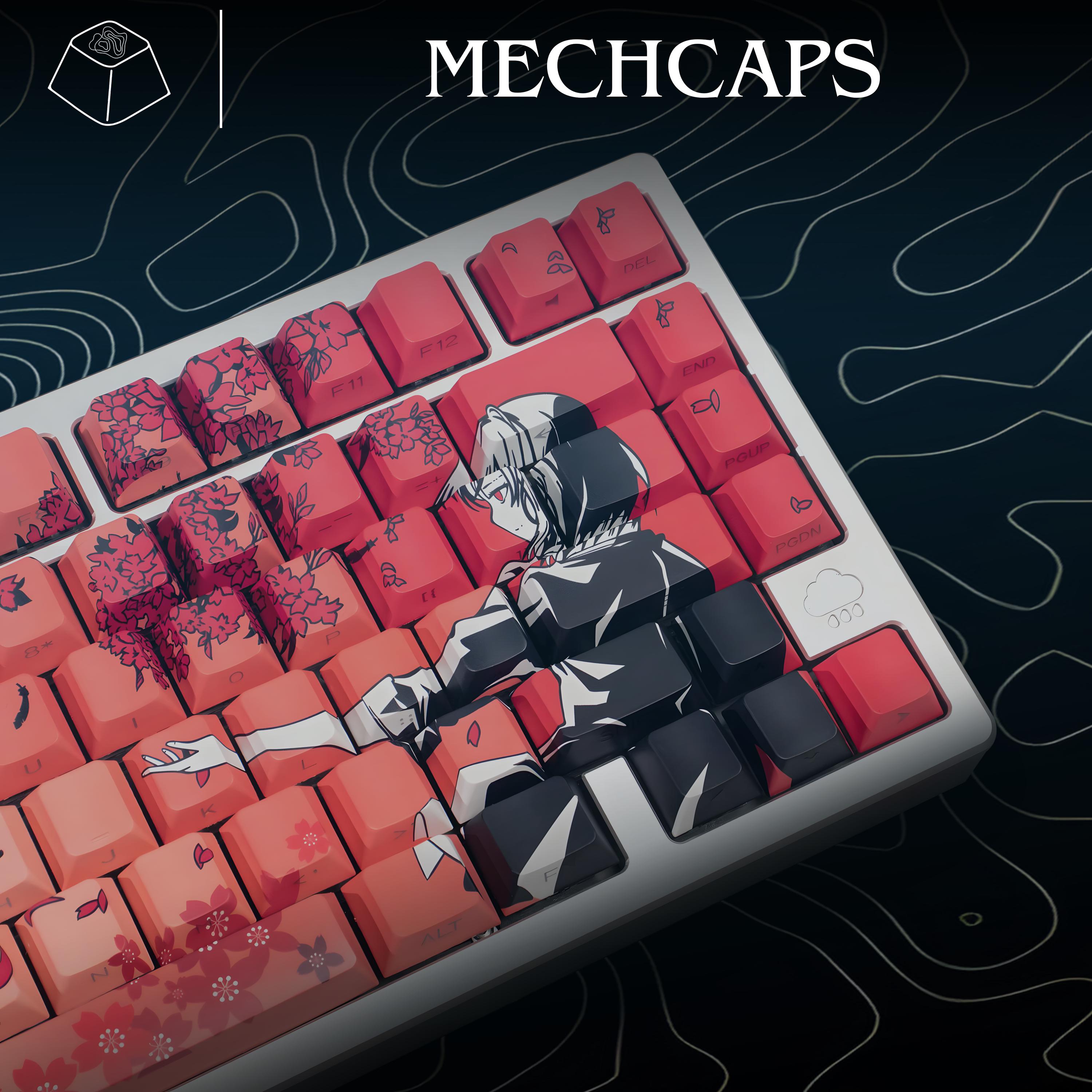 Sakura Raven - PBT Keycaps Side Print Shine Backlit Cherry