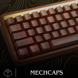 Copritasti in legno PBT - Copritasti con profilo in ciliegio retroilluminato con stampa laterale per tastiera meccanica MX Switch Gamer Gift Accessorio per la digitazione