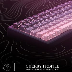 Pink Topographic - Cherry Profile PBT Keycaps, Shine-Through Double Shot Mechanical Keyboard Accessories for MX Switches Mechanical Keyboard