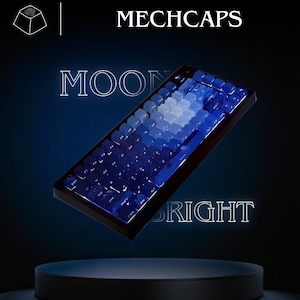 Moon Bright - PBT Keycaps Cherry Profile Side Print Backlit Set for Mechanical Keyboard