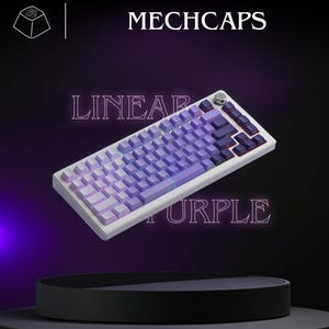 Linear Purple - PBT Keycaps Side-Printed Gradient Cherry Profile for MX Switch Mechanical Keyboard | Gamer Gift