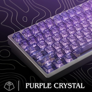 Purple Crystal - PBT Keycaps Transparent UV Pad Print Cherry Profile for MX Switch Mechanical Keyboard Gamer Gift