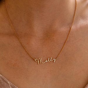 Personalised Name Necklace, Dainty Name Necklace for Women, Gold Name Jewelry, Minimalist Name Necklace, Gifts for Niece, Bridesmaid Gifts