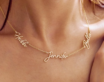 Collier de famille avec plusieurs noms, collier trois noms, collier avec plusieurs noms, collier personnalisé avec nom, cadeau de fête des mères pour maman