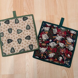 TWO CHRISTMAS POTHOLDERS