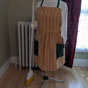 Colorful, striped apron