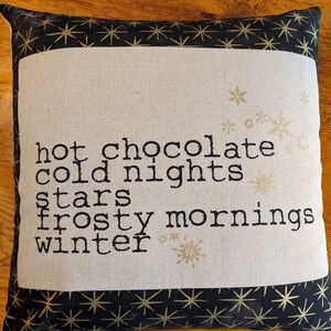 18.5" Square Pillow Cover with Winter Sentiment.
