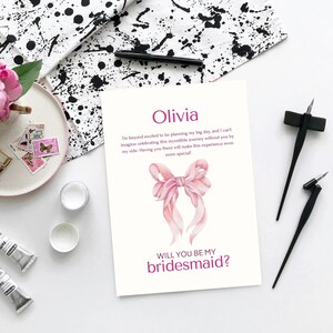 Pinky Chic Bridesmaid Card | Will You Be My Bridesmaid | Bridal Party Invite | Maid of Honor Proposal DIY Bridesmaid Gift | Instant Download
