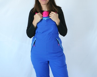 Mono de esquí con peto para mujer KANGO - Pantalones de nieve retro - Traje de nieve impermeable y aislante - Equipo para después del esquí - Mono de esquí clásico