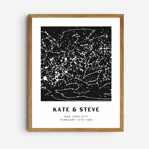 Personalisierte Sternenkarte nach Datum und Ort/Koordinaten - Digitale Konstellation Poster - Personalisiertes Astrologie Geschenk