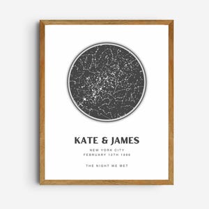 Personalisierte Sternenkarte nach Datum und Ort/Koordinaten - Digitale Konstellation Poster - Personalisiertes Astrologie Geschenk