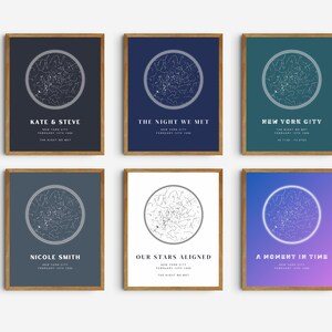Personalisierte Sternenkarte nach Datum und Ort/Koordinaten - Digitale Konstellation Poster - Personalisiertes Astrologie Geschenk