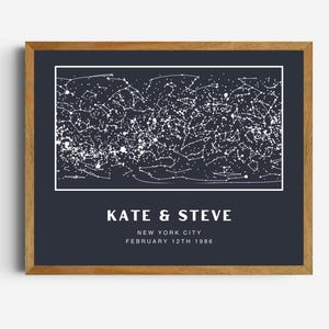 Personalisierte Sternenkarte nach Datum und Ort/Koordinaten - Digitale Konstellation Poster - Personalisiertes Astrologie Geschenk