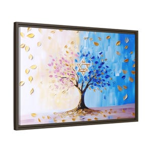 Tree of Life Artwork, Framed Judaica Wall Art, Jewish Home Blessing Decor, Abstract Tree Painting, Jewish Wedding Gifts, Living Room Decor