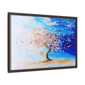 Tree of Life Artwork, Framed Judaica Wall Art, Jewish Home Blessing Decor, Abstract Tree Painting, Jewish Wedding Gifts, Living Room Decor