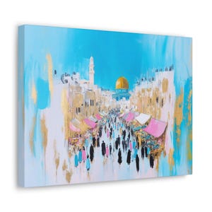 Canvas Jewish Wall Art/Machane Yehuda Jerusalem Artwork/Jewish Israel Home Decor/Jewish Mom Gift/Vibrant Judaica Art/Jewish Heritage Decor