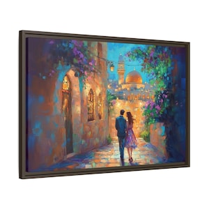 Leinwand Jerusalem Wand Kunst, Jüdische Wohnkultur, Jerusalem Altstadt Malerei, Israel Pride Geschenk, Jejuda Wandbehang, Jüdischer Kunstdruck