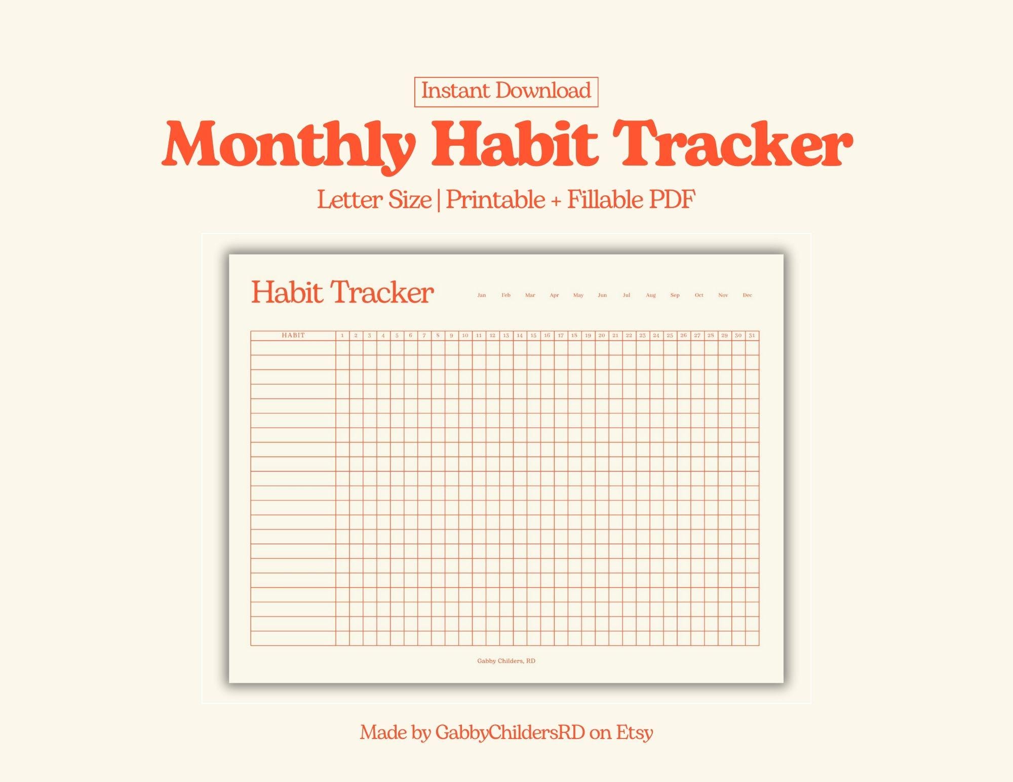 Printable Minimalist Habit Tracker – Daily, Weekly, Monthly Goals ...