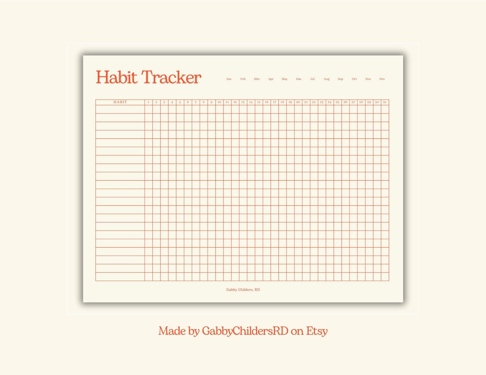 Printable Minimalist Habit Tracker – Daily, Weekly, Monthly Goals ...