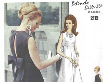 1960's Vogue Couturier Design Sewing Pattern No. 2112 by Belinda Bellville Sleeveless Evening Gown Bust 32 1/2