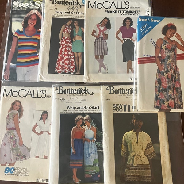 U-Choose Vintage Sewing Patterns  Easy to Sew Back to School Day Wear  Wrap Skirt Tops and Dresses  Vacation Resort  Clothes
