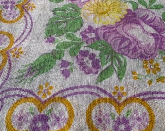 Chusteczka lub gumka do włosów z batystu bawełnianego w stylu vintage z motywem bukietu kwiatowego