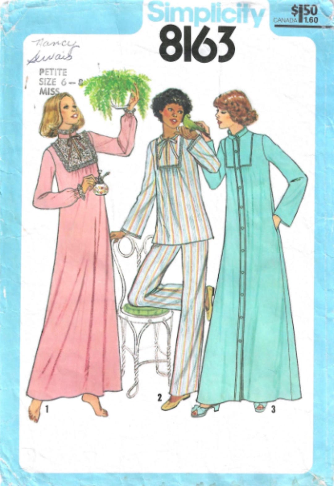 Simplicity Robe Pattern 0621 1970's Simplicity 8163 Nightgown & Robe Sewing Pattern Floor Length ...