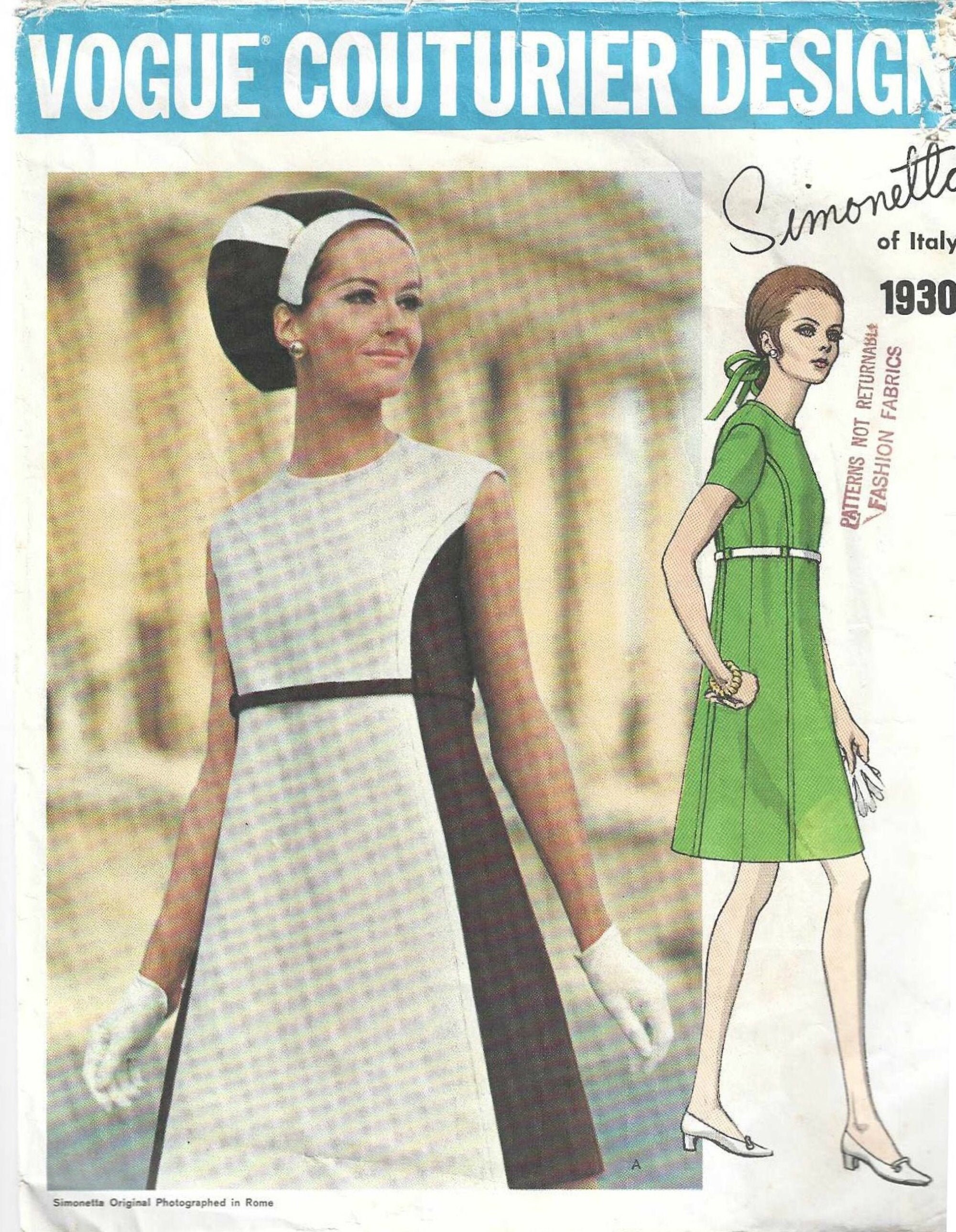 Patron De Couture VOGUE COUTURIER SIMONETTA - Taille Buste 32 - Rare Et Neuf