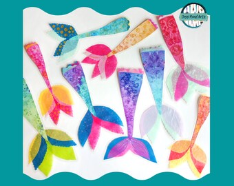 Tissue paper mermaid tails, Pack of 9