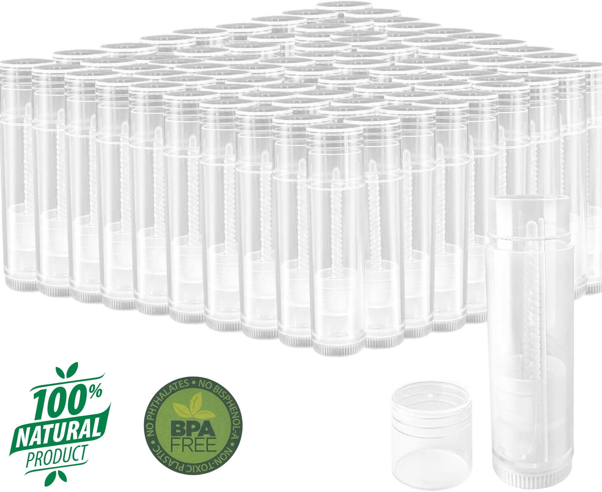 50 Lip Balm Tubes DIY Lip Balm Supplies Clear Empty Tubes Size: .15 oz.; 2.64" tall X .63" diameter( box of 50)