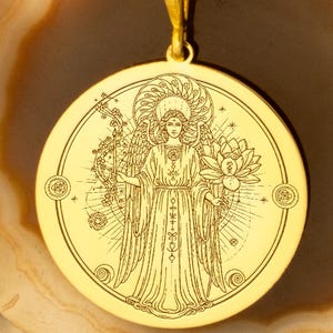 This Gold Plated Archangel Jophiel Necklace represents wisdom, illumination, and divine beauty. Crafted in gold plated 925 sterling silver, this pendant channels the energy of Archangel Jophiel, symbolizing mental clarity, spiritual enlightenment, and inner beauty. Ideal for those seeking spiritual growth, creative empowerment, and personal transformation. Perfect as a gift or personal talisman for those on a journey of enlightenment and inner wisdom.