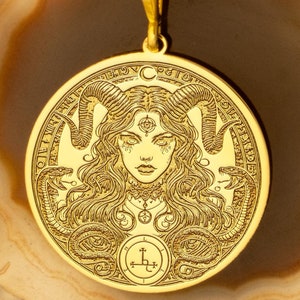 Lilith Necklace – Dark Goddess Medallion | Occult Protection Amulet | Feminine Power Pendant