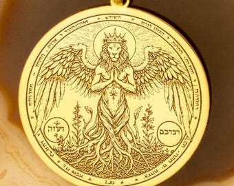 14k Solid Gold Archangel Ariel Necklace – Angel of Nature & Courage