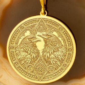 Huginn  Muninn Necklace  Odin’s Raven Medallion  Norse Wisdom  Protection Amulet