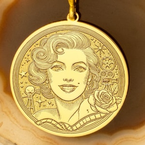 Collana Marilyn Monroe: ciondolo placcato oro vintage di Hollywood