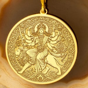 Maa Durga Necklace – Symbol of Strength, Protection & Divine Feminine Power | Warrior Goddess Medallion