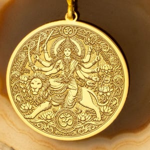 Maa Durga Warrior Goddess Necklace – Symbol of Strength, Protection & Fearlessness | Divine Shakti Medallion