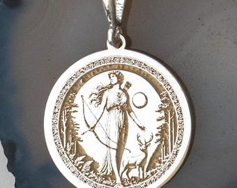 Artemis Necklace, Greek Goddess Pendant for Strength and Freedom