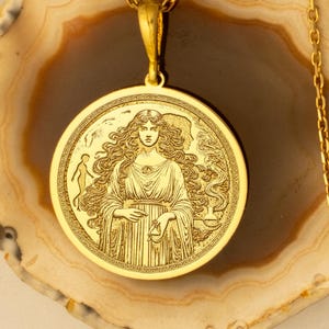 Medea Pendant: Gold Plated Greek Mythology Necklace