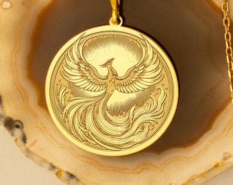 Rebirth Phoenix Necklace, Transformation Pendant for New Beginnings and Healing