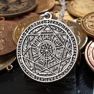 Archangel Sigil Pendant: Gold Vermeil Spiritual Protection Necklace
