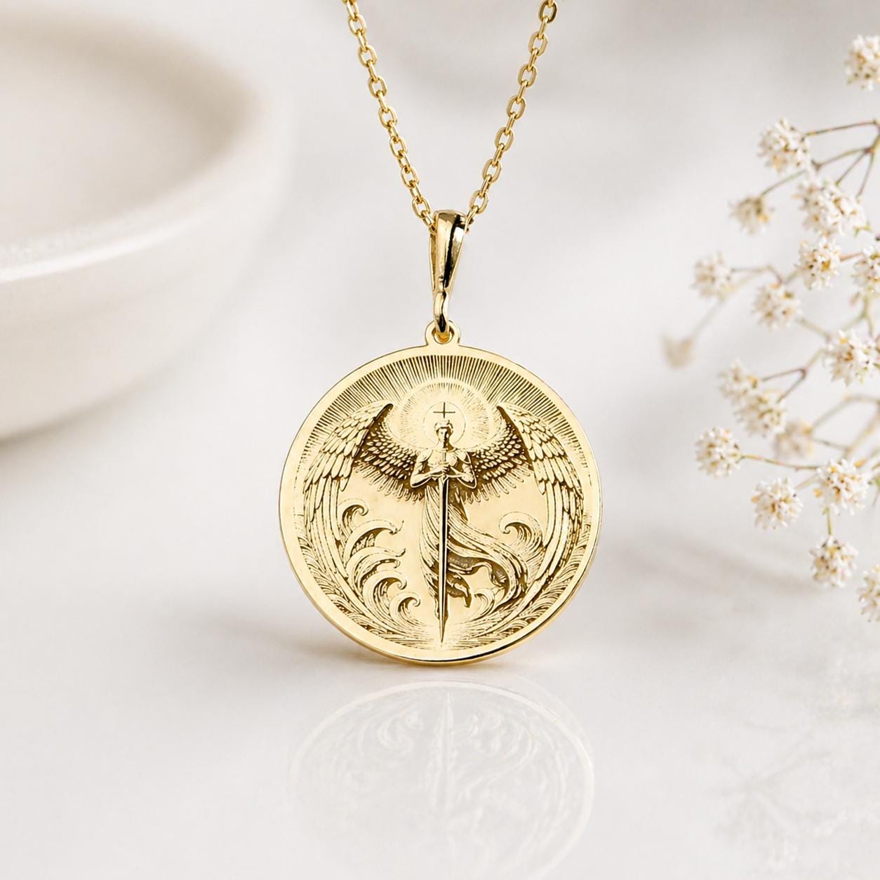 Saint Michael Warrior Necklace handcrafted necklace