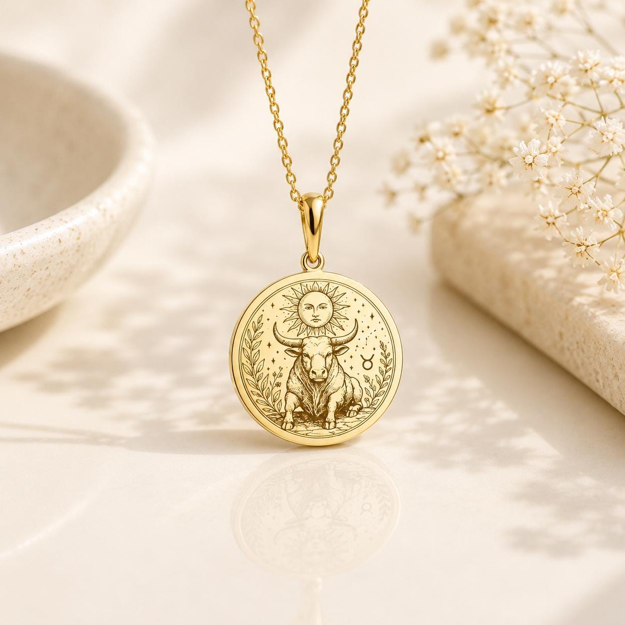 Taurus Zodiac Necklace handcrafted necklace