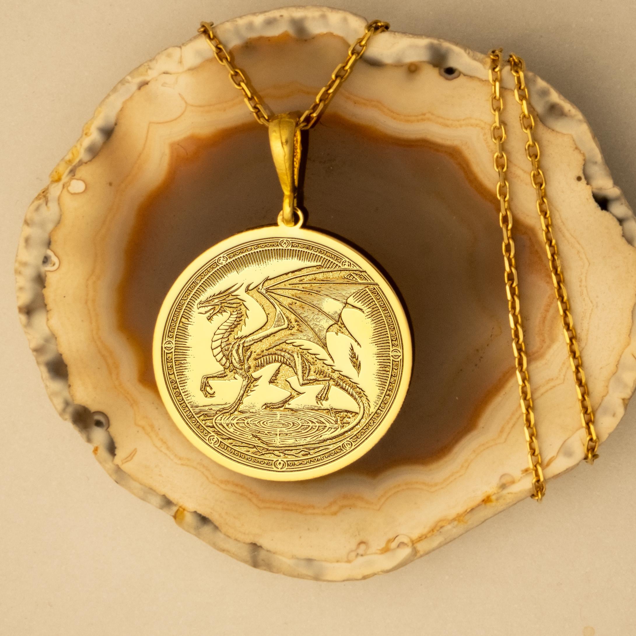Wyvern Dragon Strength Necklace handcrafted necklace
