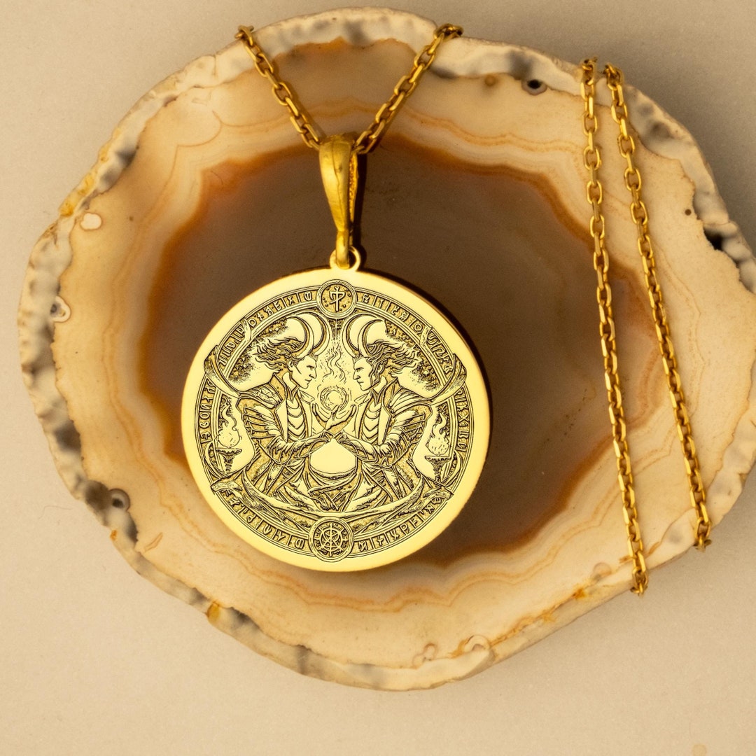 Loki Duality Pendant Norse God of Chaos and Reflection Amulet