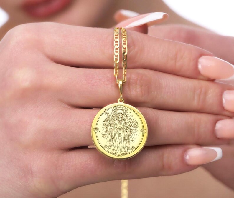 This Gold Plated Archangel Jophiel Necklace represents wisdom, illumination, and divine beauty. Crafted in gold plated 925 sterling silver, this pendant channels the energy of Archangel Jophiel, symbolizing mental clarity, spiritual enlightenment, and inner beauty. Ideal for those seeking spiritual growth, creative empowerment, and personal transformation. Perfect as a gift or personal talisman for those on a journey of enlightenment and inner wisdom.