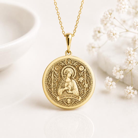 Mary Magdalene Byzantine Necklace, Sacred Feminine Christian Medallion