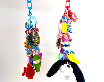 80's Nostalgic Chunky Charm: Handmade Retro Bag or Journal Accessory