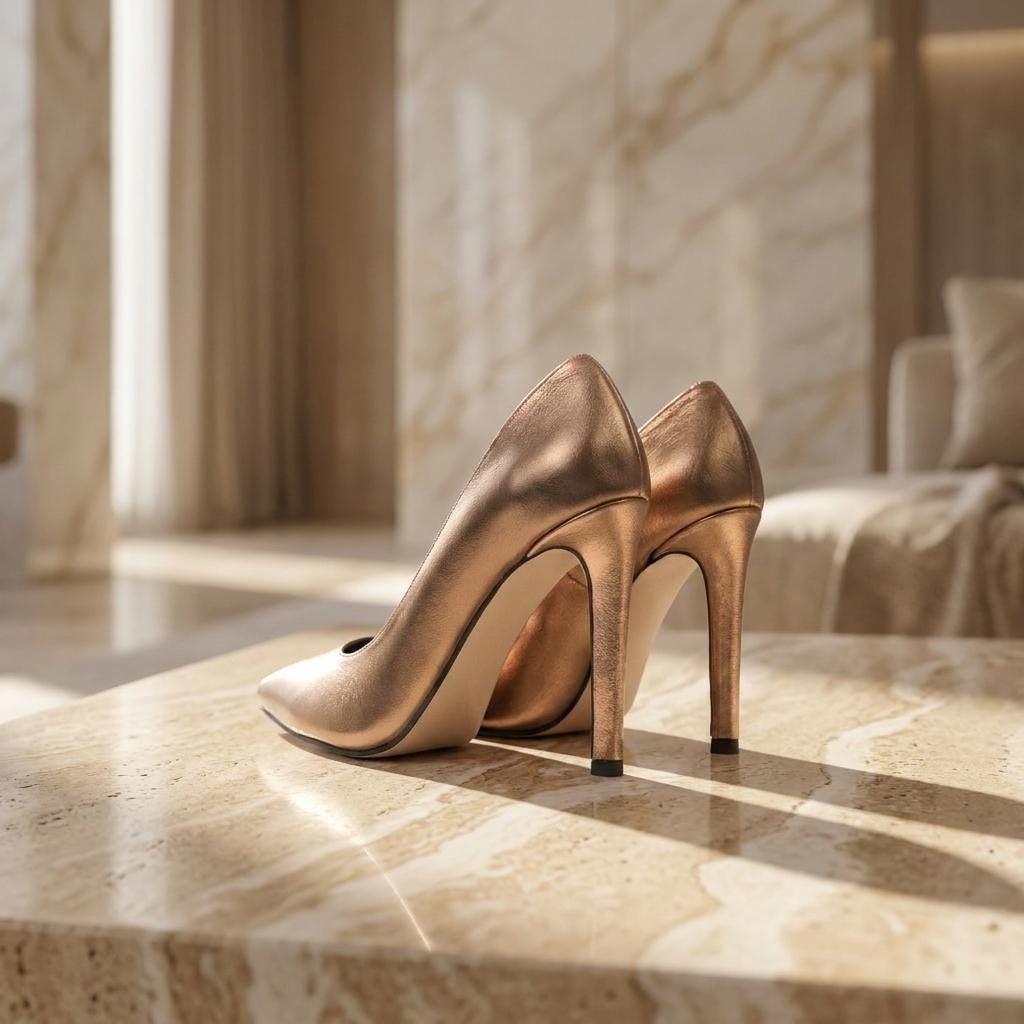 Nude and Gold Heels - Etsy